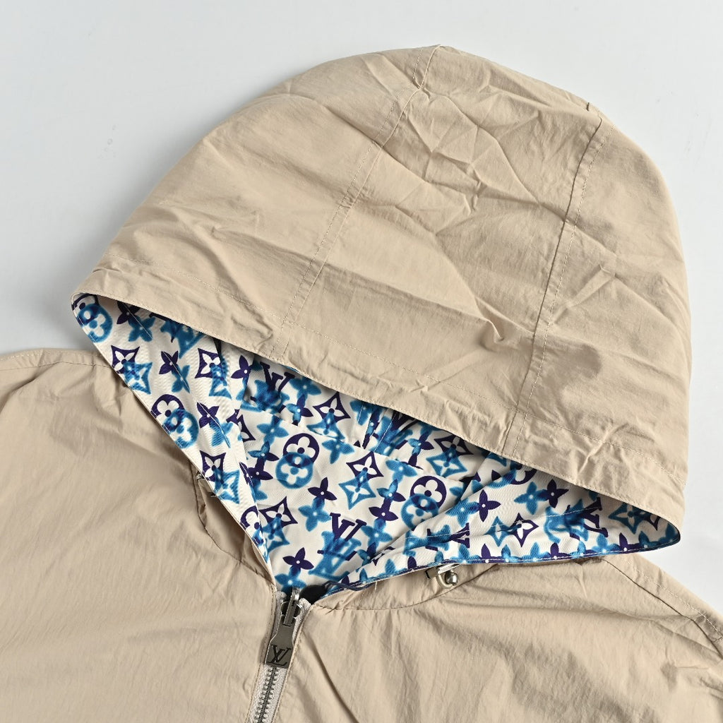 Louis Vuitton LV Monogram Reversible Windbreaker Hooded Jacket