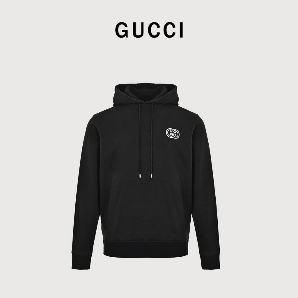 Gucci 26FW 3D Embroidered GG Hoodie - Black