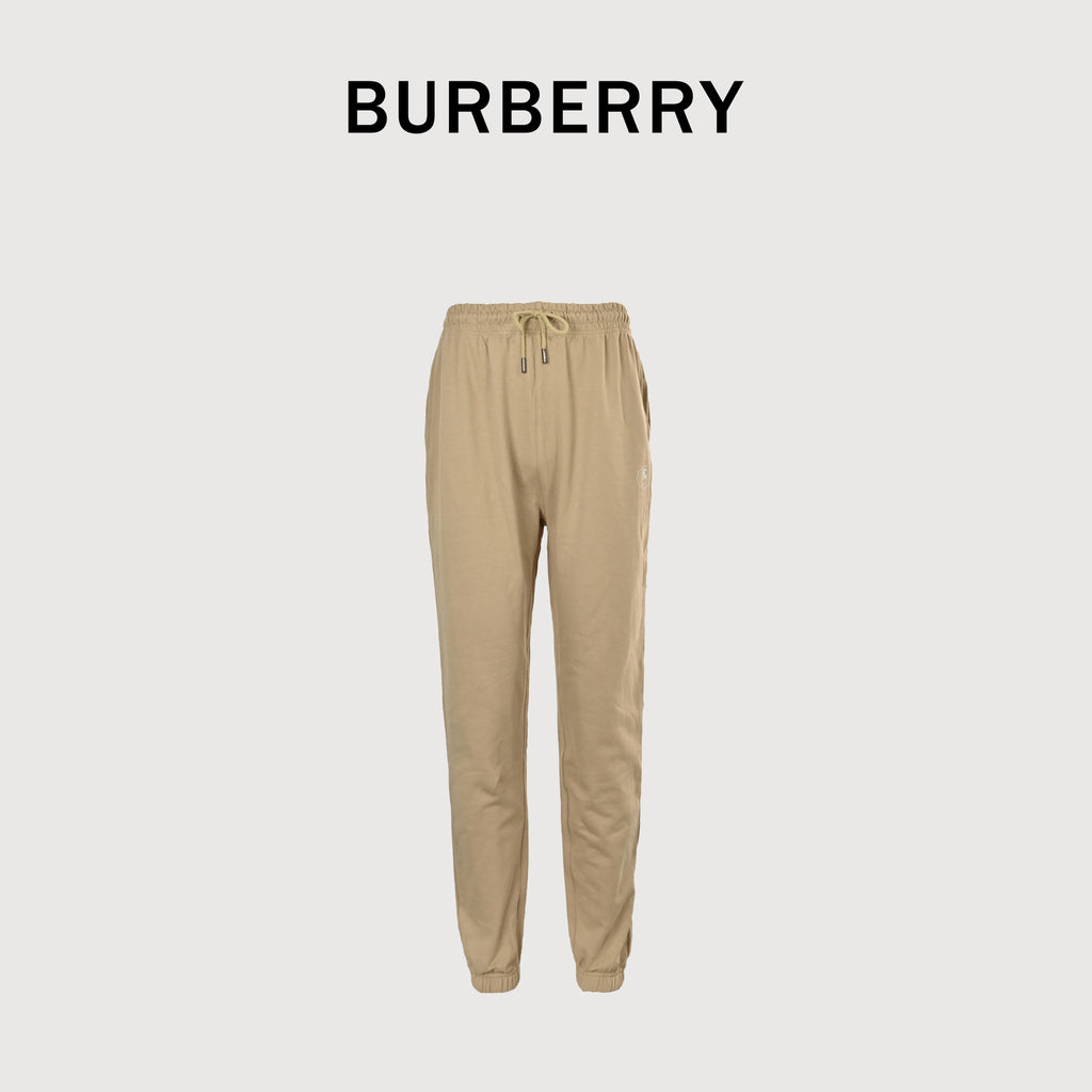 Burberry 25FW Back Pocket Equestrian Knight Cross-Stitch Embroidery Jogger Trousers Khaki