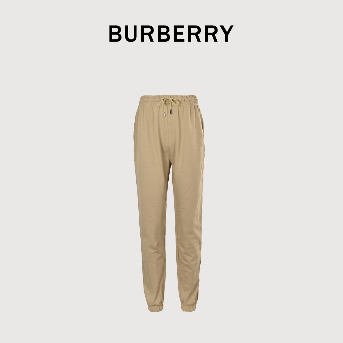 Burberry 25FW Back Pocket Equestrian Knight Cross-Stitch Embroidery Jogger Trousers Khaki