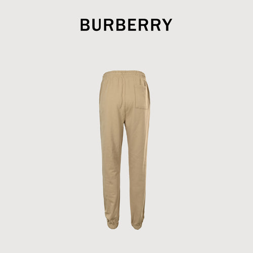 Burberry 25FW Back Pocket Equestrian Knight Cross-Stitch Embroidery Jogger Trousers Khaki