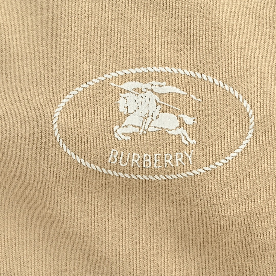 Burberry 25FW Back Pocket Equestrian Knight Cross-Stitch Embroidery Jogger Trousers Khaki