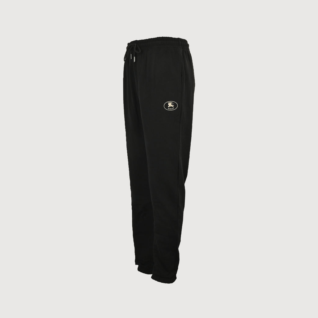 Burberry 25FW Back Pocket Equestrian Knight Cross-Stitch Embroidery Jogger Trousers Black