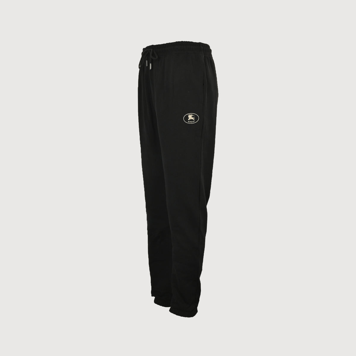 Burberry 25FW Back Pocket Equestrian Knight Cross-Stitch Embroidery Jogger Trousers Black