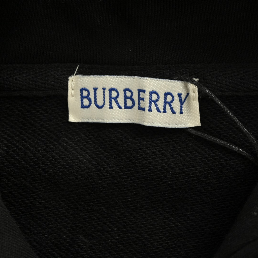 Burberry 25FW Back Crest Equestrian Knight Embroidery Double-Zip Hooded Jacket Black