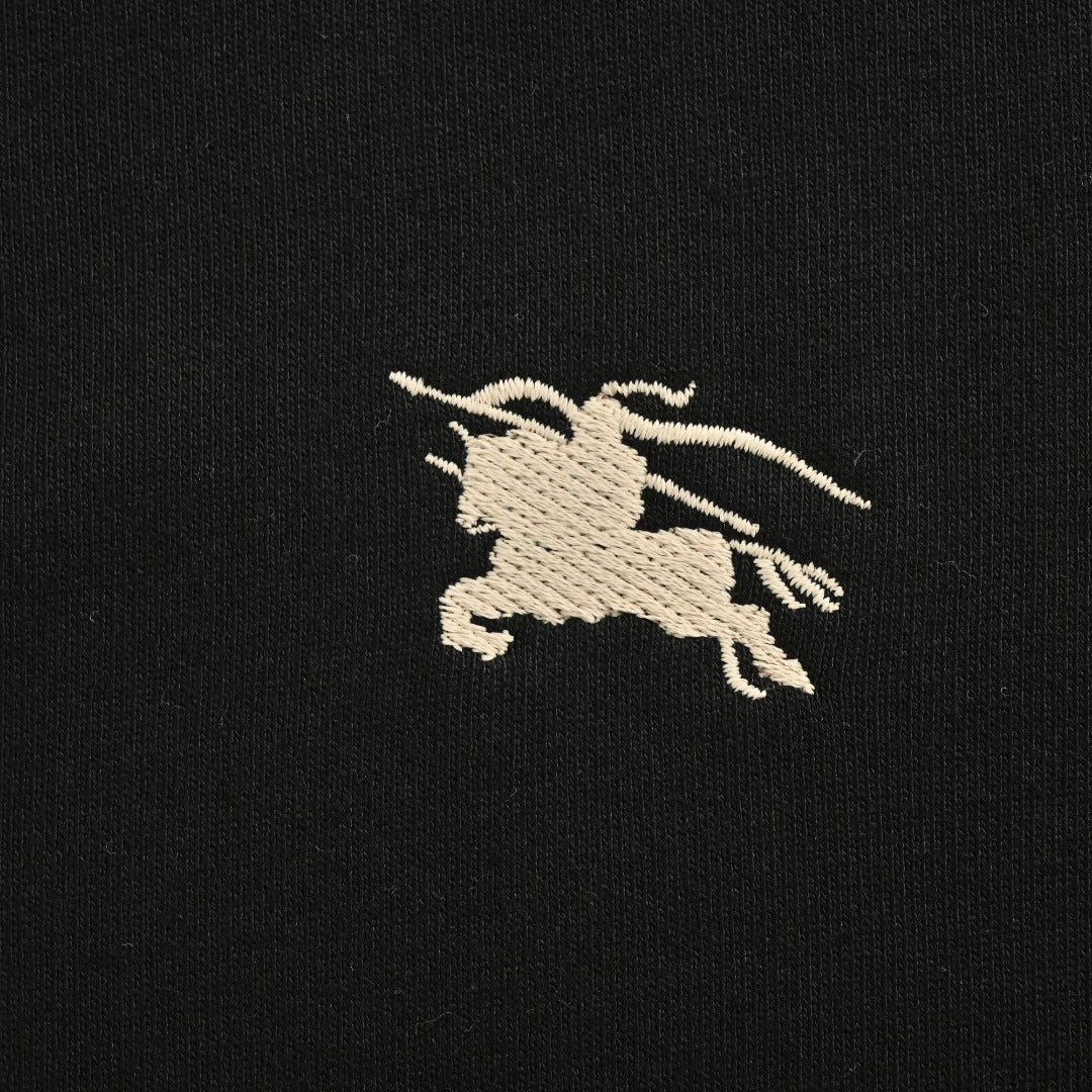 Burberry 25FW Back Crest Equestrian Knight Embroidery Double-Zip Hooded Jacket Black