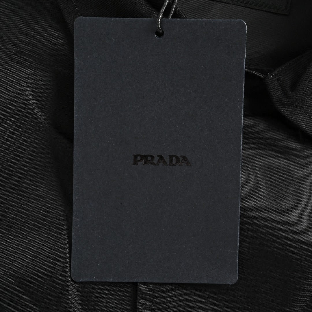 Prada PRD Panelled Flap Pocket Nylon Jacket Black