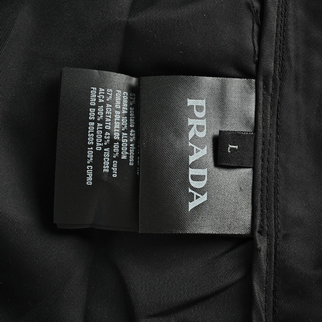 Prada PRD Panelled Flap Pocket Nylon Jacket Black