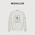 Moncler 26SS Contrast Color Large Logo Crew Neck Sweatshirt White