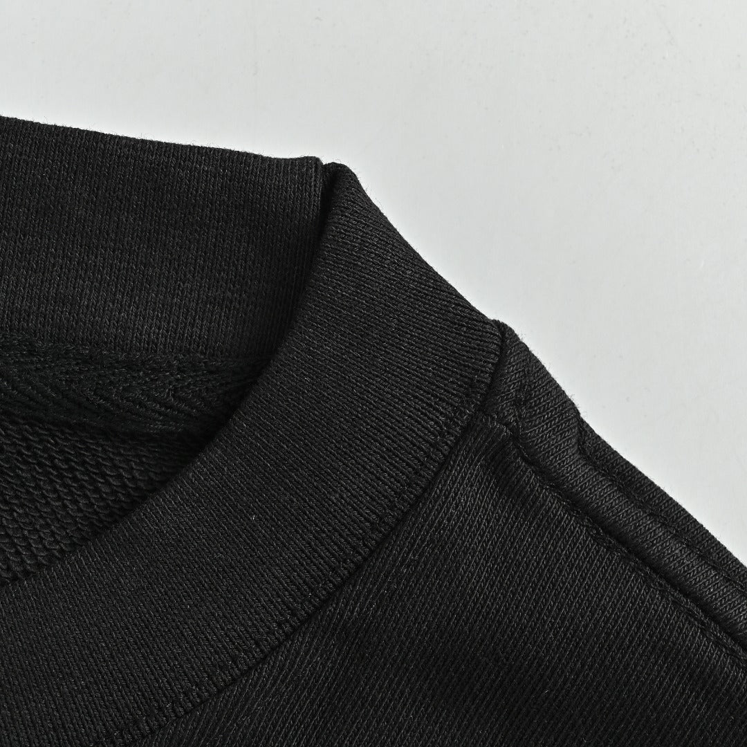 Moncler 26SS Contrast Color Large Logo Crew Neck Sweatshirt Black