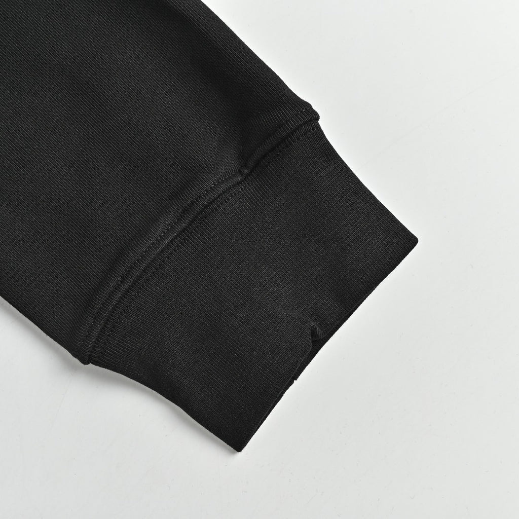 Moncler 26SS Contrast Color Large Logo Crew Neck Sweatshirt Black