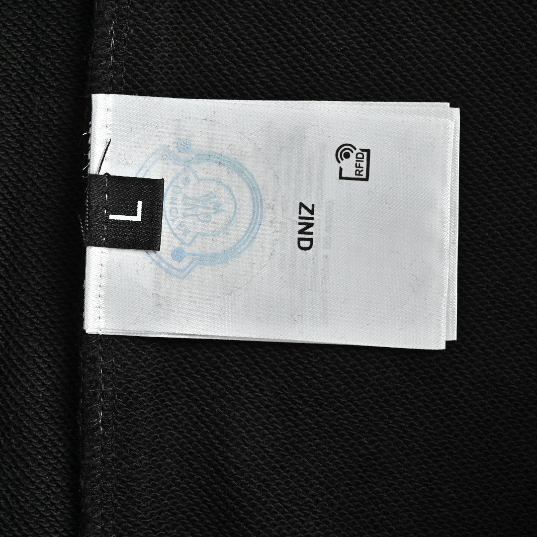 Moncler 26SS Contrast Color Large Logo Crew Neck Sweatshirt Black
