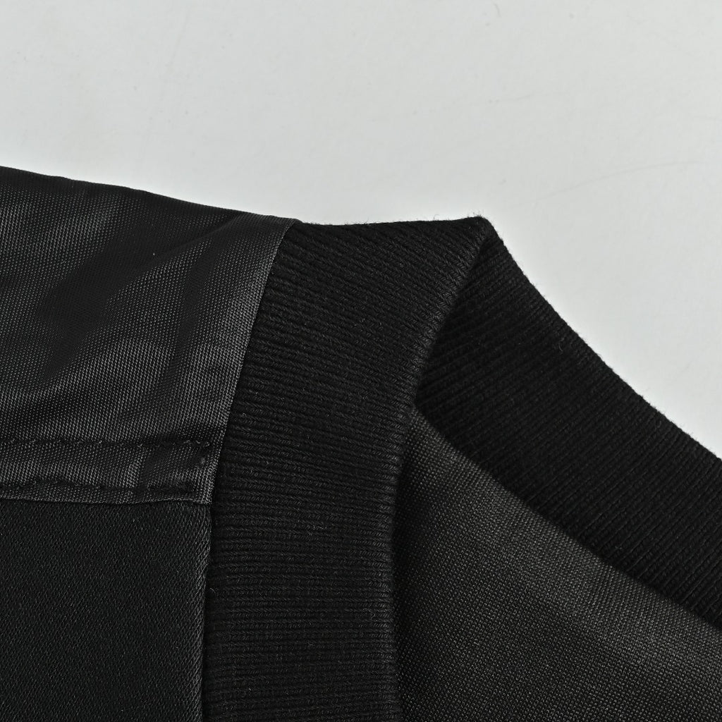 Prada Sleeve Zip Pocket Triangle Logo Crew Neck Sweatshirt Black