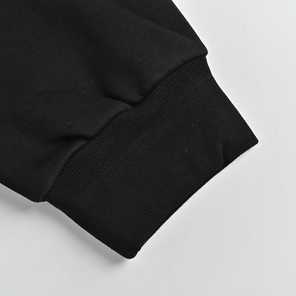 Prada Sleeve Zip Pocket Triangle Logo Crew Neck Sweatshirt Black