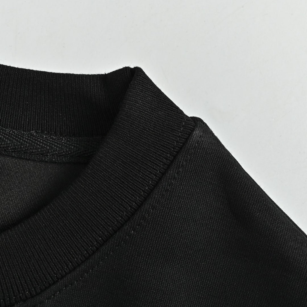 Prada Re-Nylon Chest Patch Pocket Triangle Logo Crew Neck Sweatshirt Black