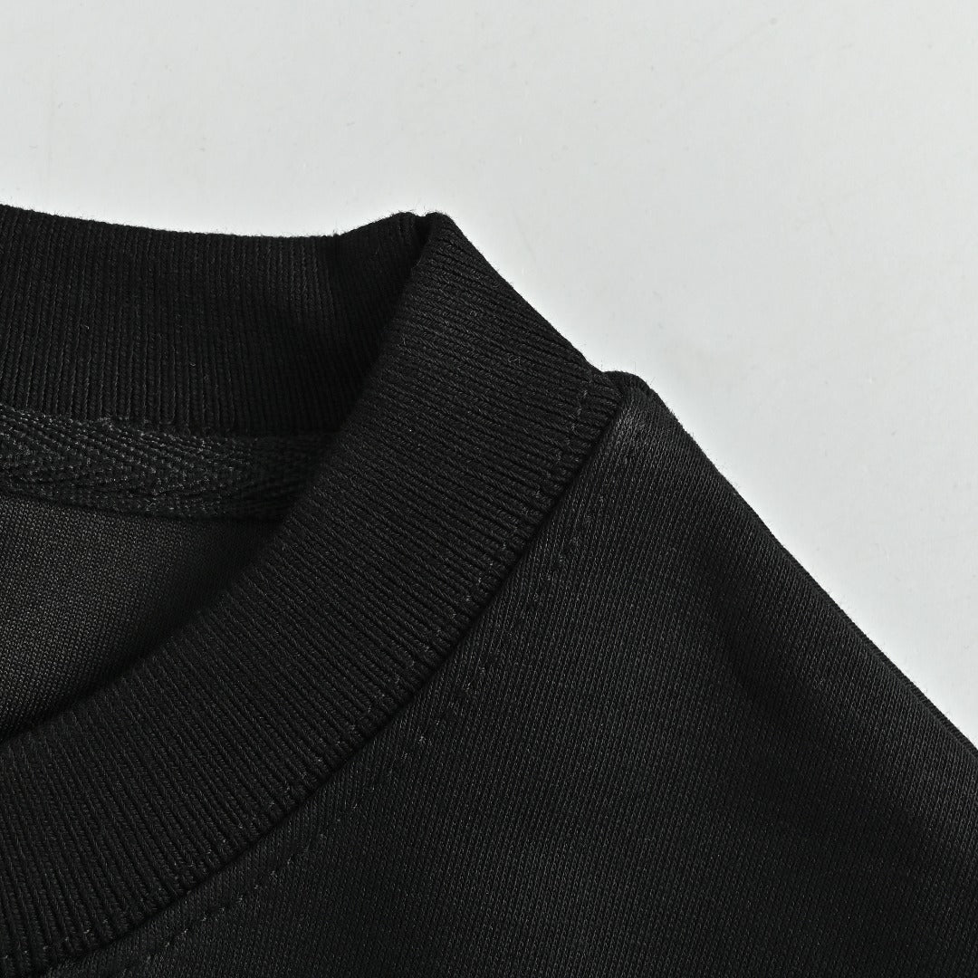 Prada Re-Nylon Chest Patch Pocket Triangle Logo Crew Neck Sweatshirt Black