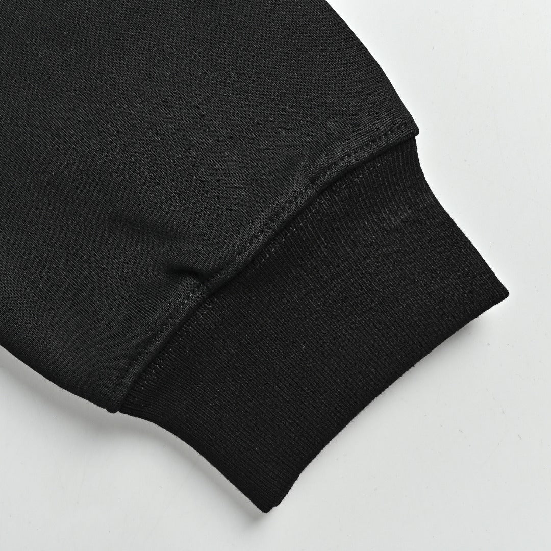 Prada Re-Nylon Chest Patch Pocket Triangle Logo Crew Neck Sweatshirt Black