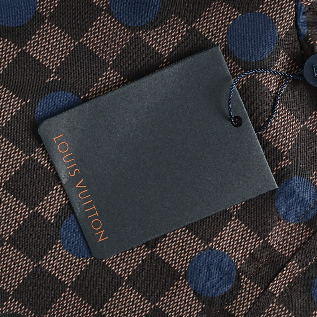 Louis Vuitton LV 26FW Damier Checkerboard Polka Dot Hooded Windbreaker Jacket Dark Brown