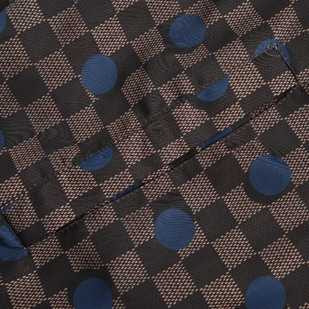 Louis Vuitton LV 26FW Damier Checkerboard Polka Dot Hooded Windbreaker Jacket Dark Brown