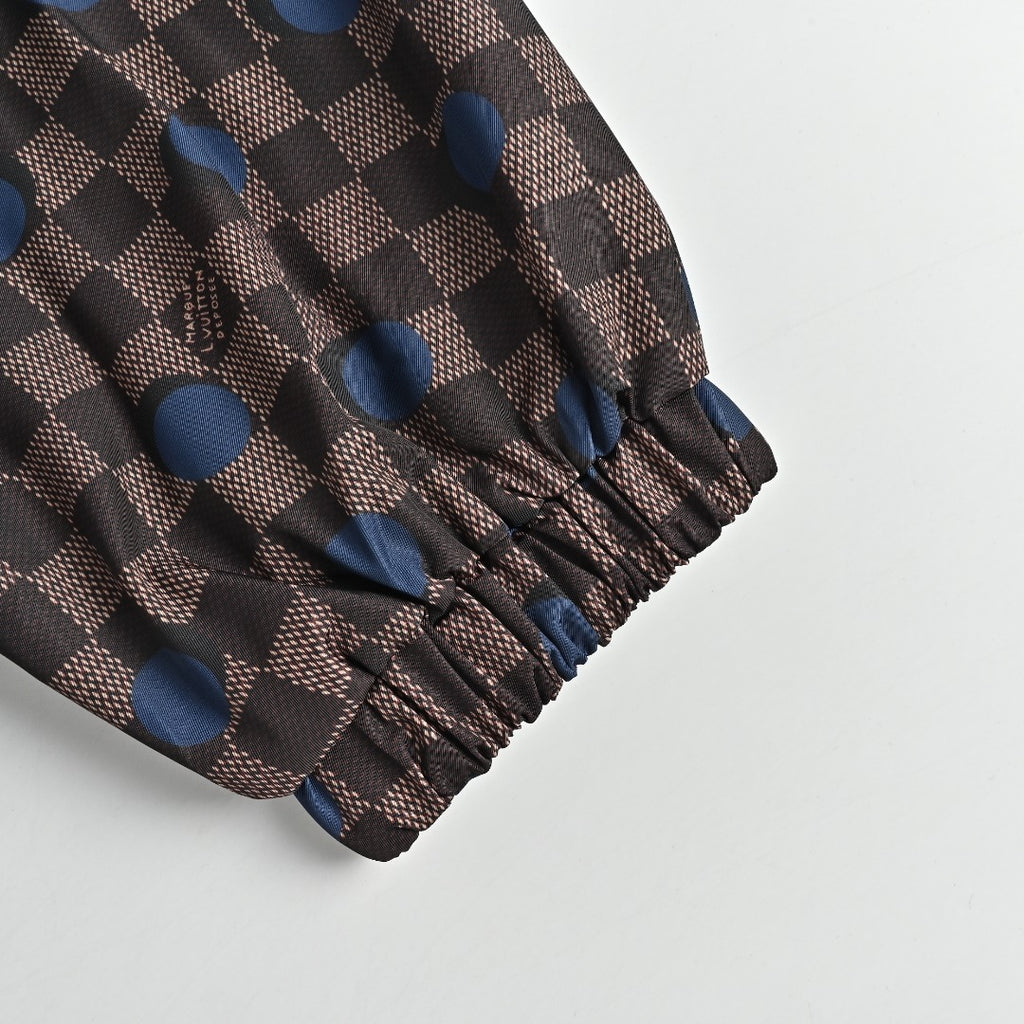 Louis Vuitton LV 26FW Damier Checkerboard Polka Dot Hooded Windbreaker Jacket Dark Brown