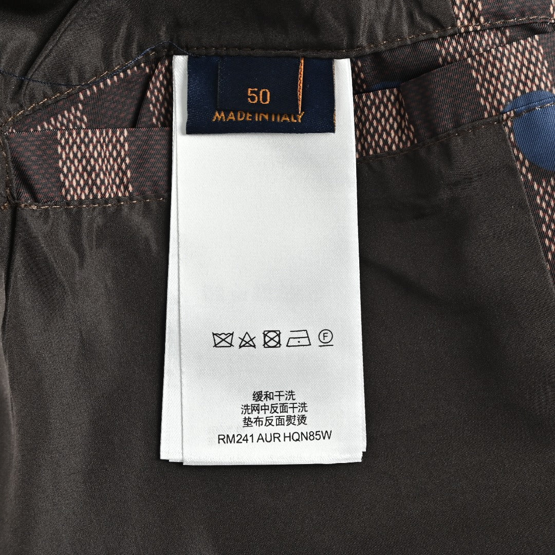 Louis Vuitton LV 26FW Damier Checkerboard Polka Dot Hooded Windbreaker Jacket Dark Brown