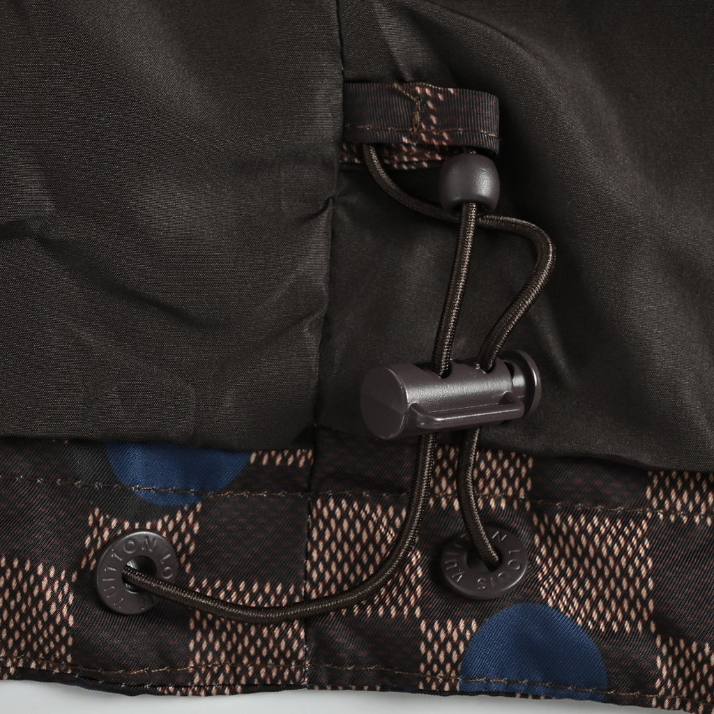 Louis Vuitton LV 26FW Damier Checkerboard Polka Dot Hooded Windbreaker Jacket Dark Brown