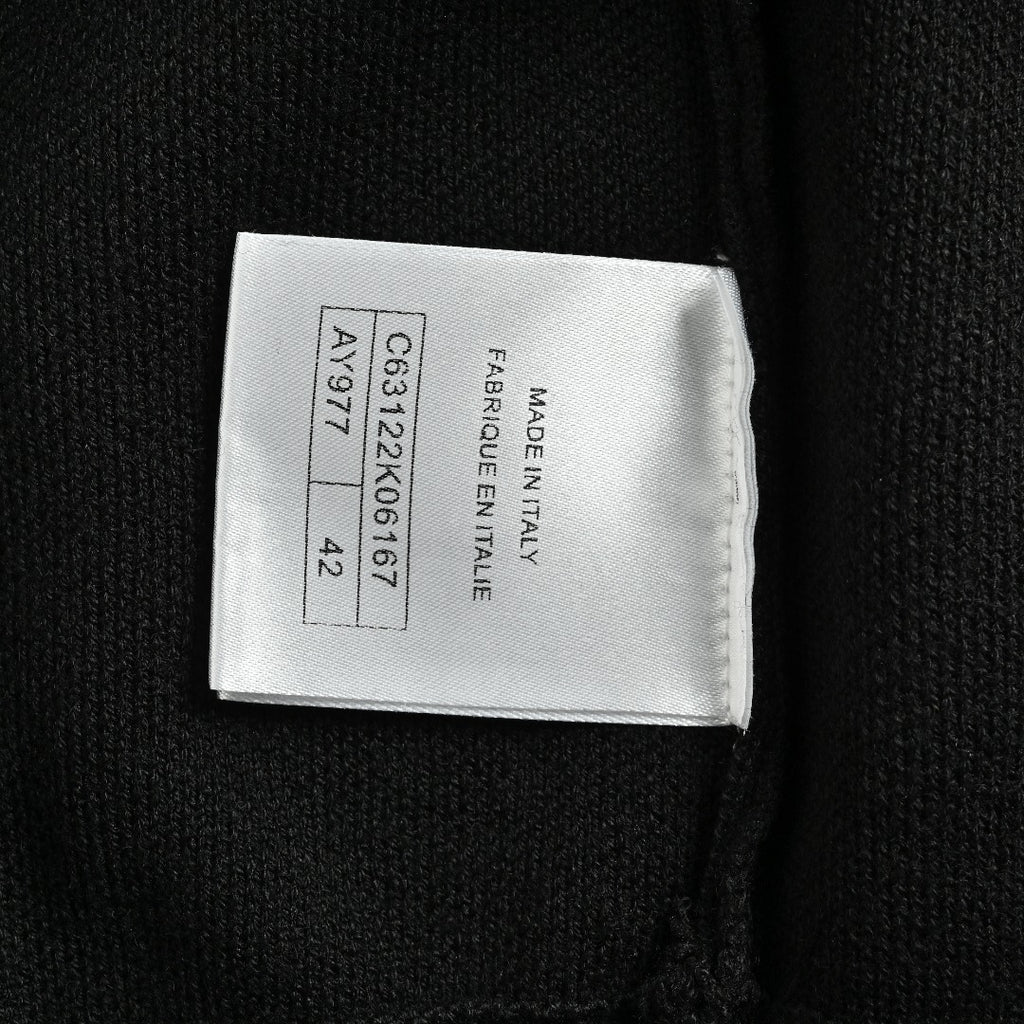 Chanel Double CC Logo Stand Collar Half-Zip Pullover Knit Sweater Black