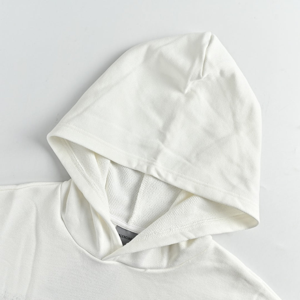 Balenciaga BLCG Layered Tape Graphic Hooded Sweatshirt White