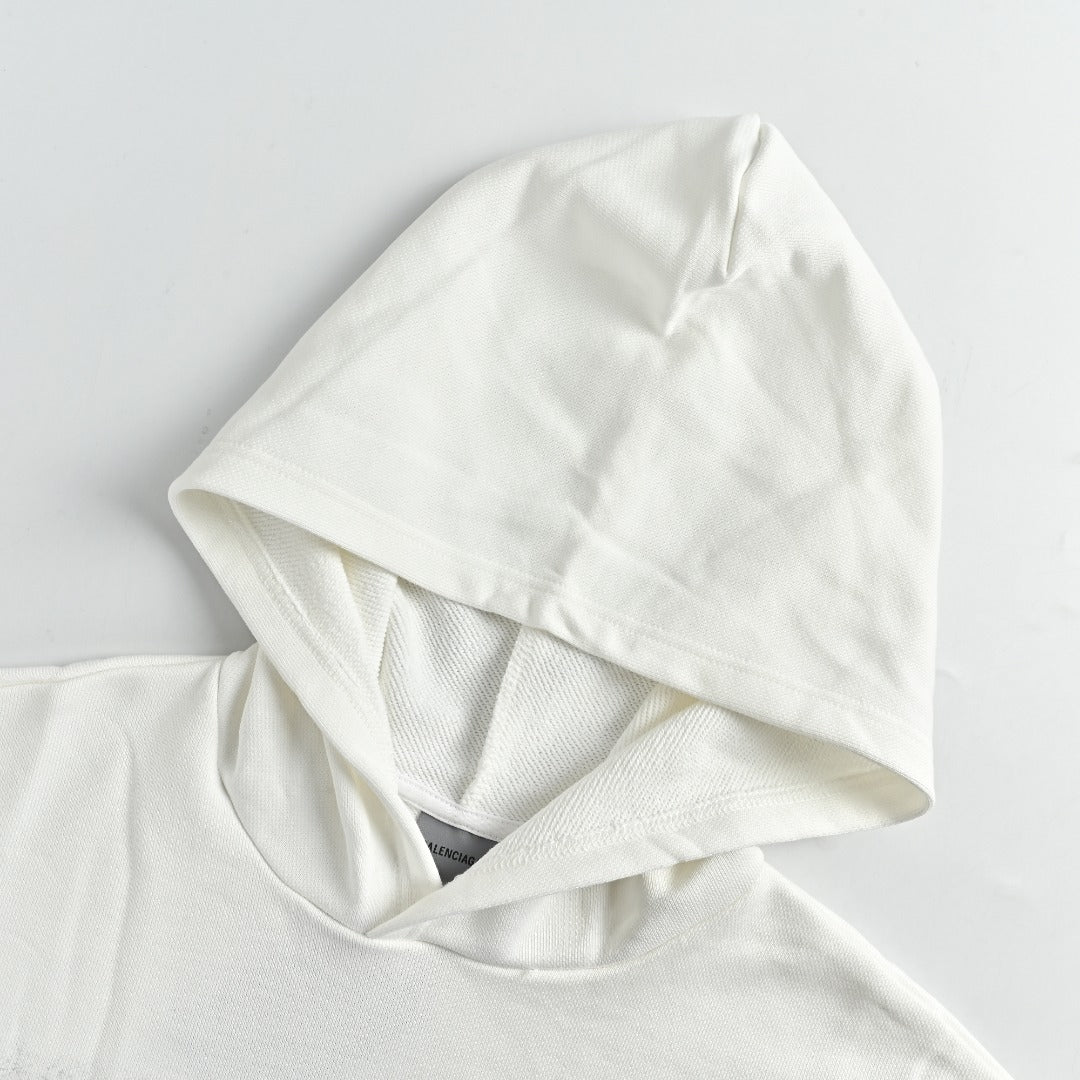 Balenciaga BLCG Layered Tape Graphic Hooded Sweatshirt White