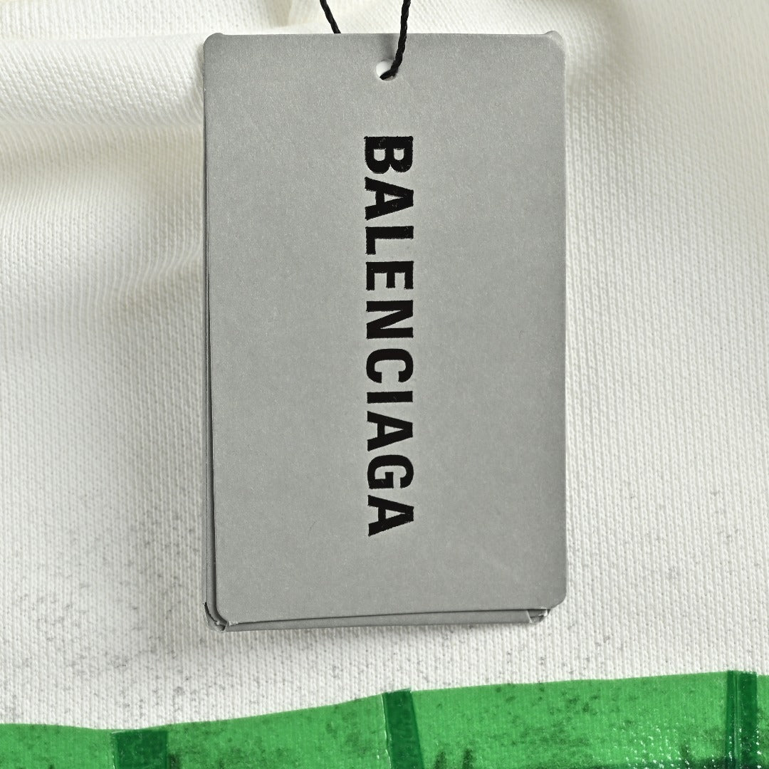 Balenciaga BLCG Layered Tape Graphic Hooded Sweatshirt White