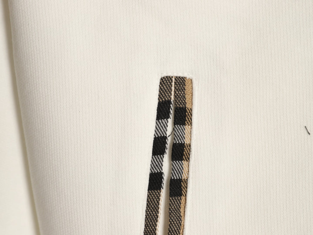 Burberry Equestrian Knight Check-Trim Hooded Zip Jacket - Ivory