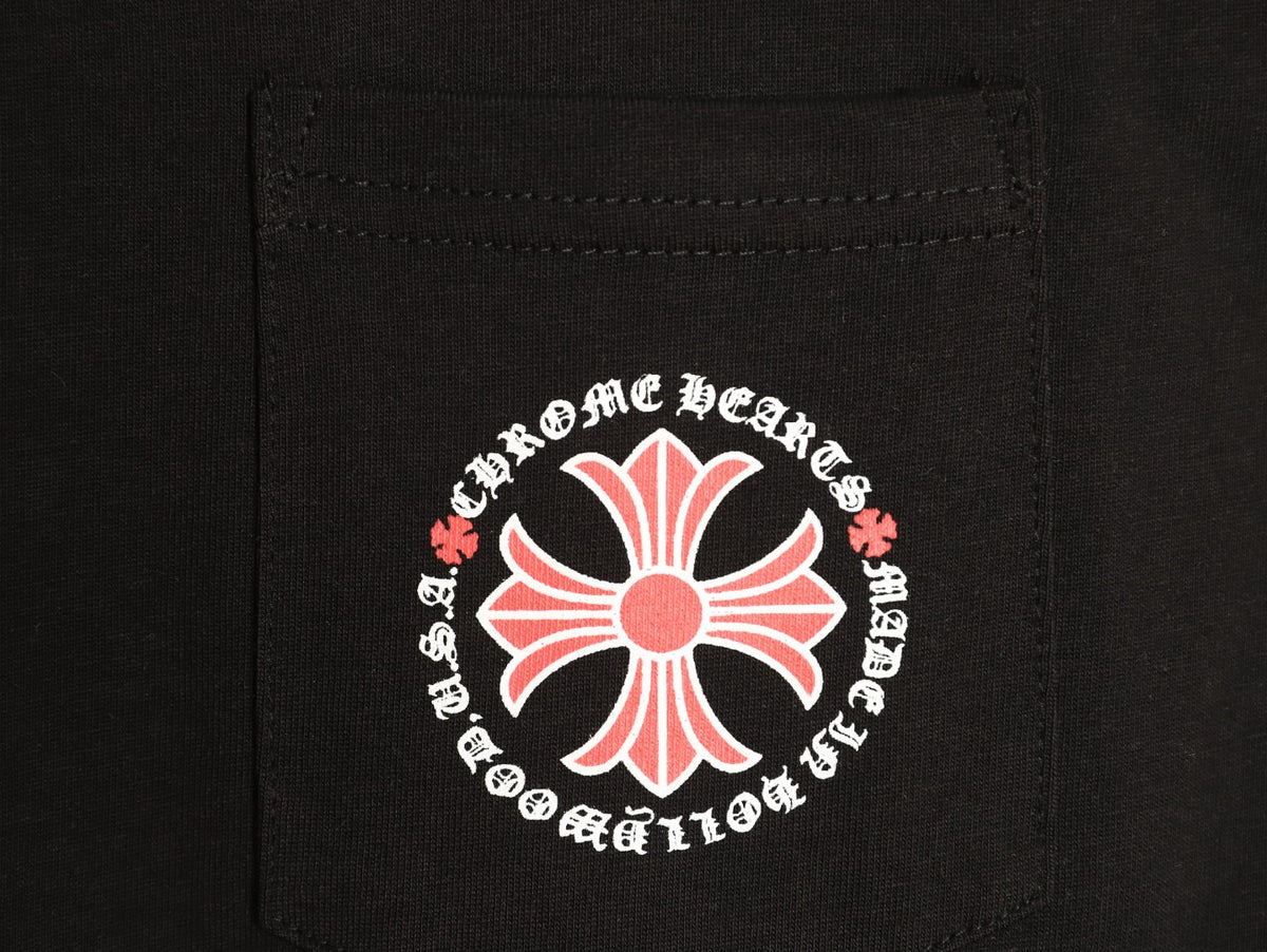 Chrome Hearts Floral Cross Gothic Print Long-Sleeve T-Shirt - Black