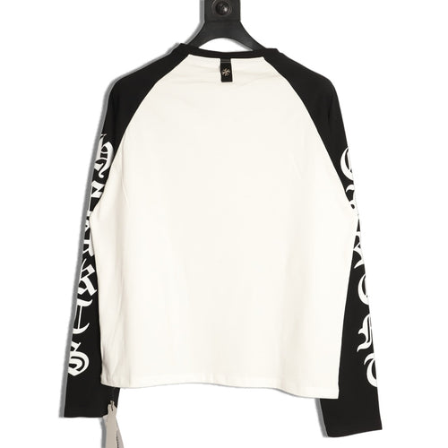 Chrome Hearts Horseshoe Hardware Gothic Raglan Long-Sleeve T-Shirt - Black/White