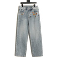 Louis Vuitton CVD Hardware Leather-Detail Skate Jeans - Light Blue