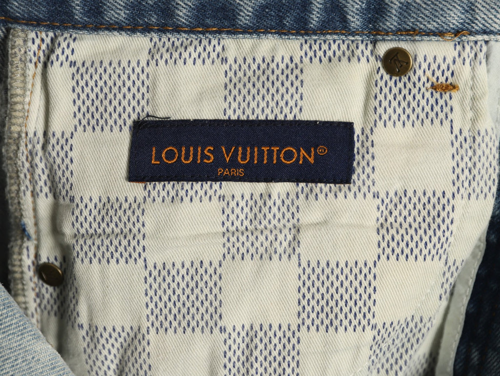 Louis Vuitton CVD Hardware Leather-Detail Skate Jeans - Light Blue