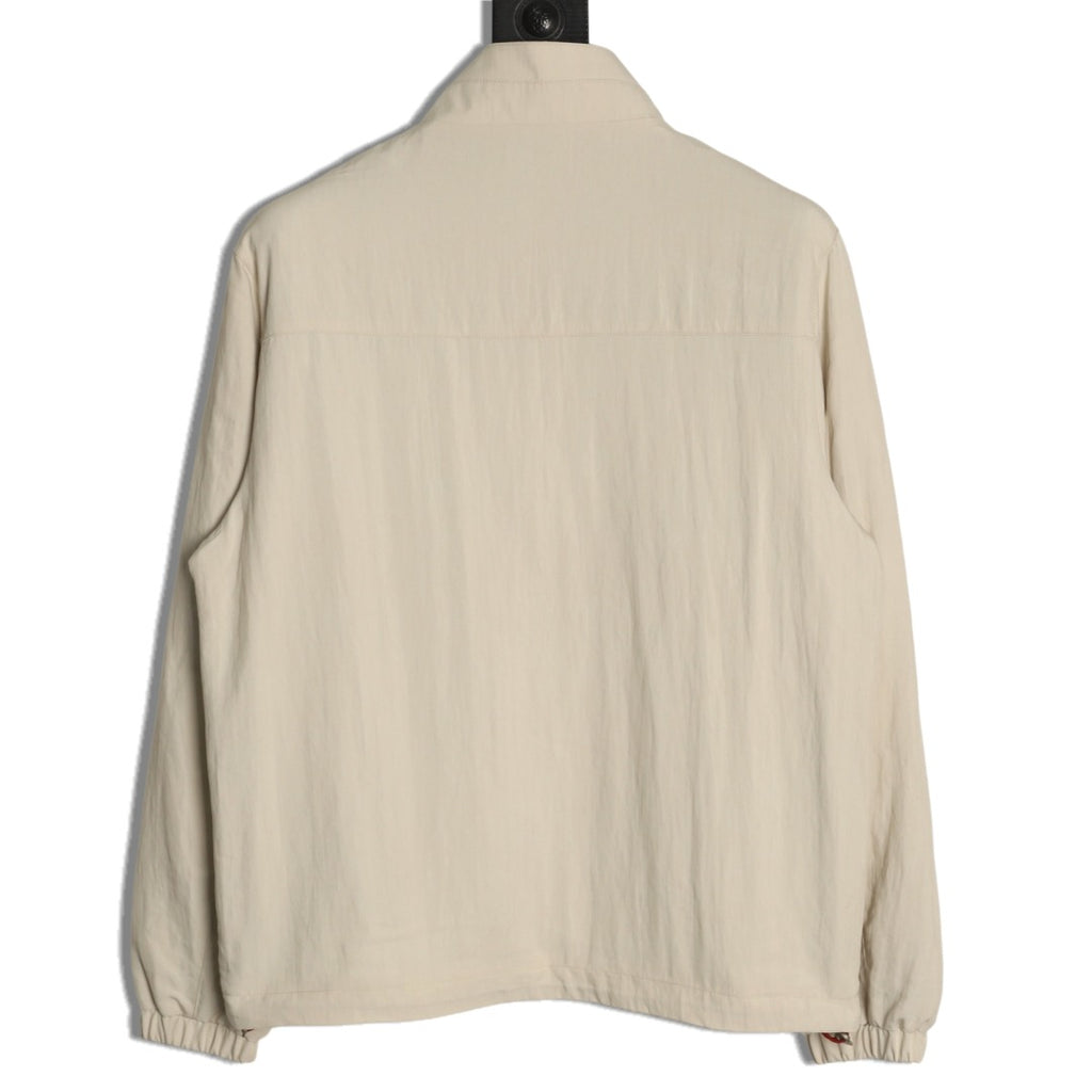 Brunello Cucinelli BC Travelwear Embroidered-Badge Stand-Collar Jacket - Beige