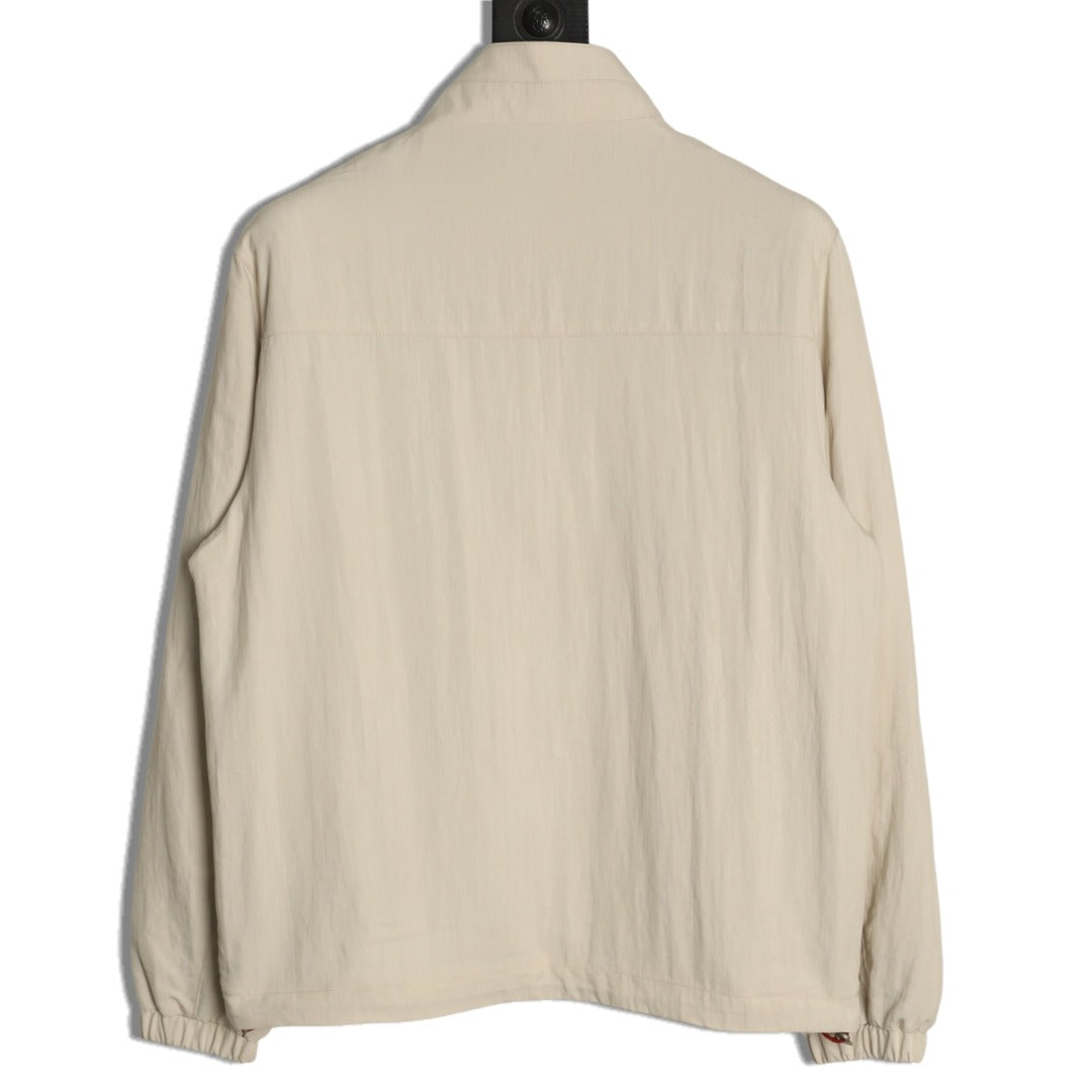 Brunello Cucinelli BC Travelwear Embroidered-Badge Stand-Collar Jacket - Beige