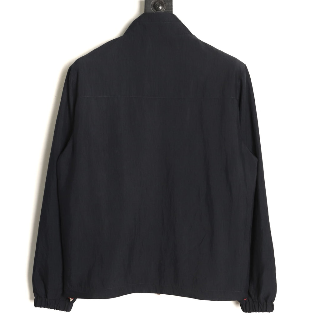 Brunello Cucinelli BC Travelwear Embroidered-Badge Stand-Collar Jacket - Black