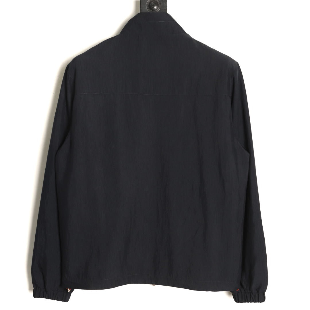 Brunello Cucinelli BC Travelwear Embroidered-Badge Stand-Collar Jacket - Black