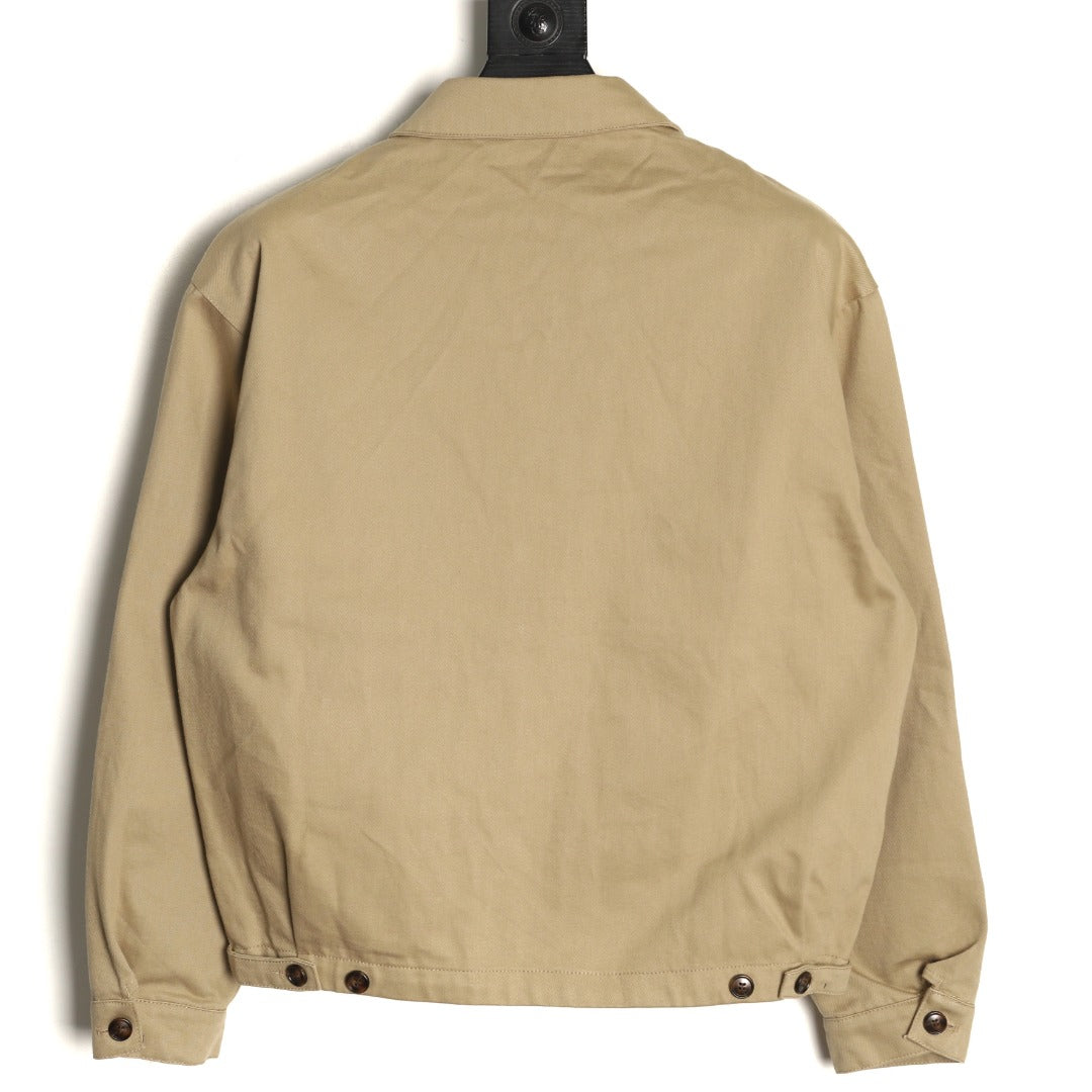 Prada PRD Distressed Khaki Cropped Denim Jacket
