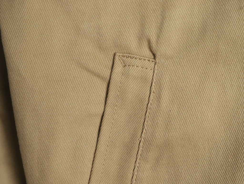 Prada PRD Distressed Khaki Cropped Denim Jacket