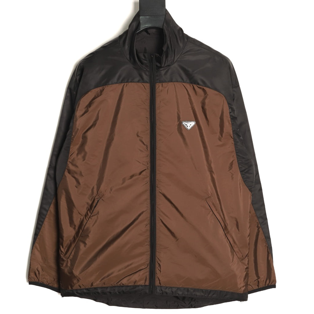 Prada PRD Brown/Black Reversible Stand-Collar Jacket