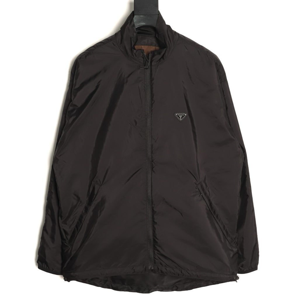 Prada PRD Brown/Black Reversible Stand-Collar Jacket