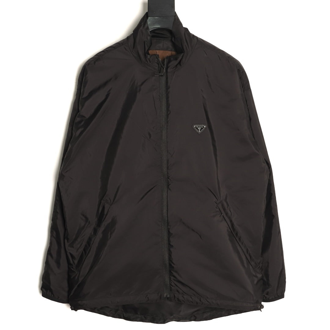 Prada PRD Brown/Black Reversible Stand-Collar Jacket