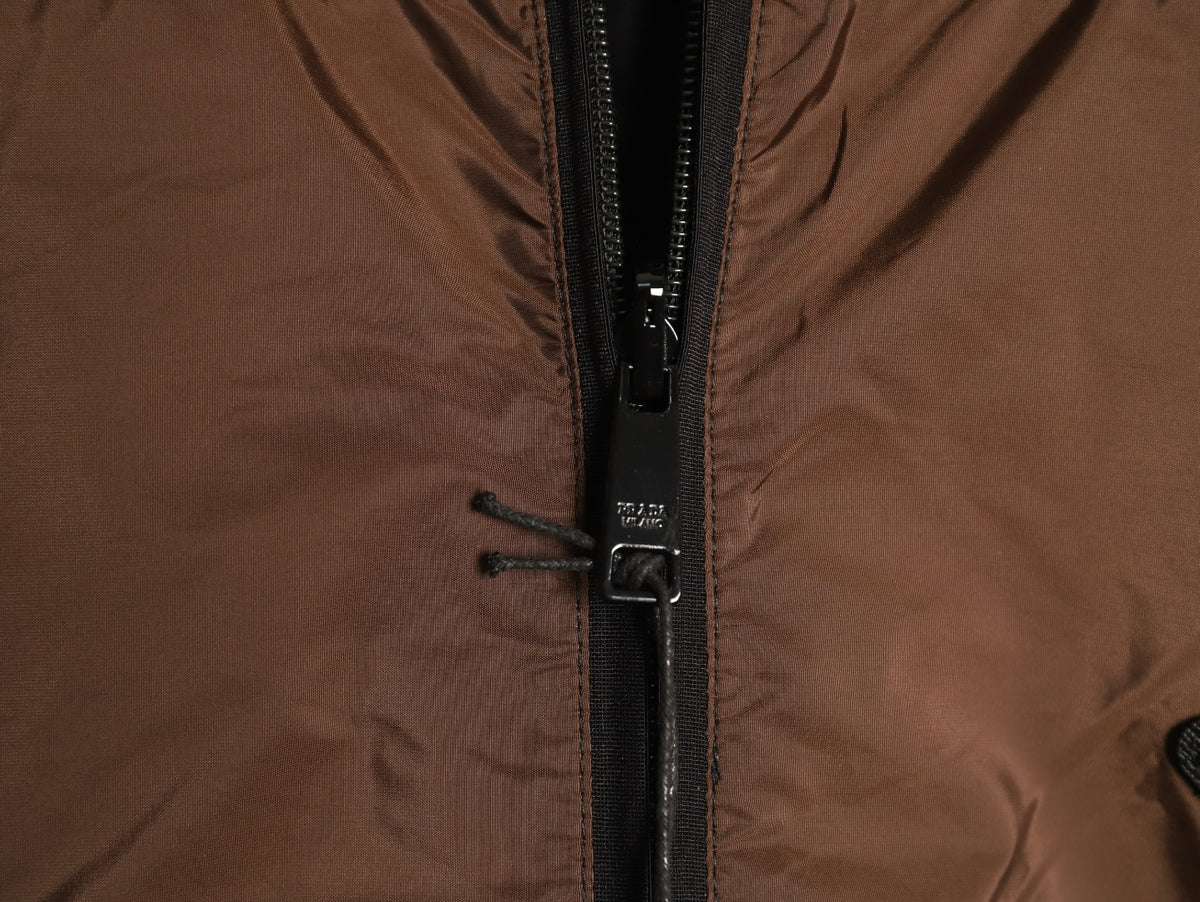 Prada PRD Brown/Black Reversible Stand-Collar Jacket