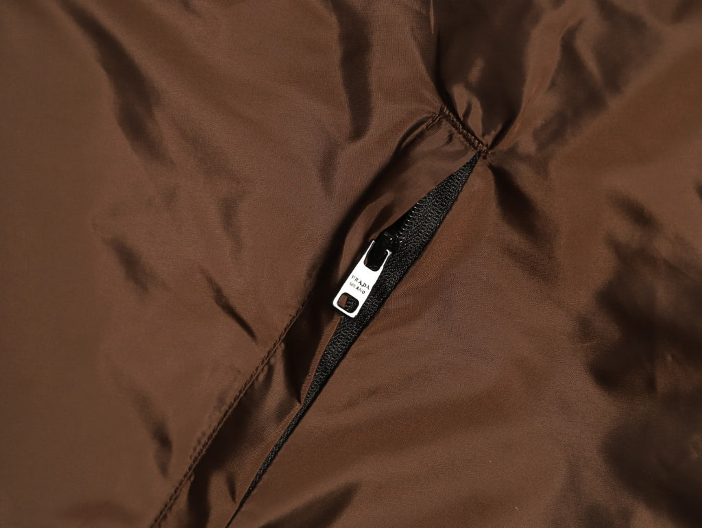 Prada PRD Brown/Black Reversible Stand-Collar Jacket