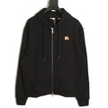 Burberry Equestrian Knight Check-Detail Zip Hoodie - Black