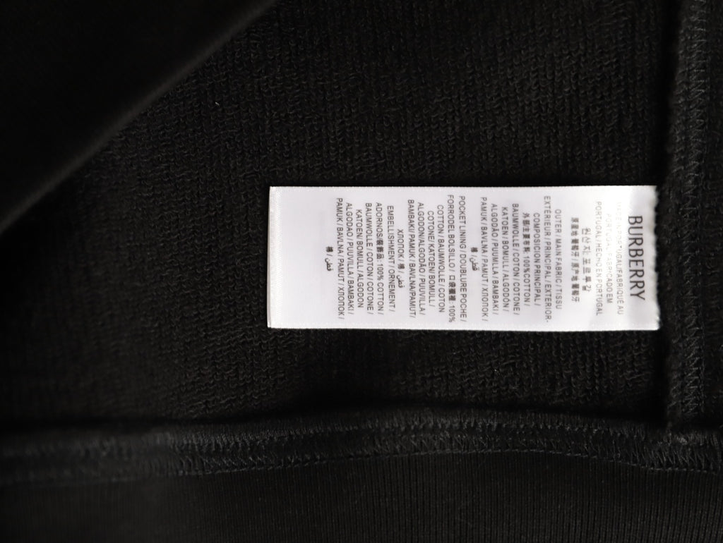Burberry Equestrian Knight Check-Detail Zip Hoodie - Black