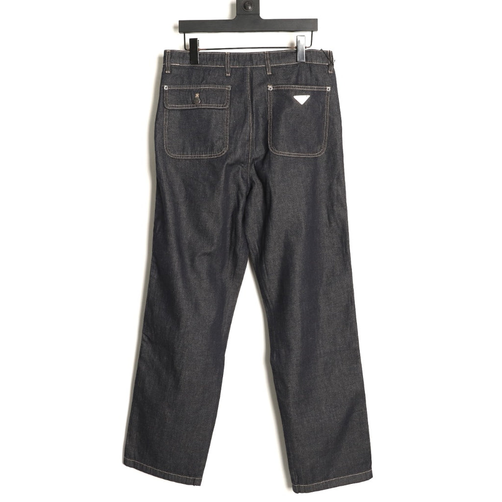 Prada PRD Rear-Pocket Triangle Detail Jeans - Dark Charcoal