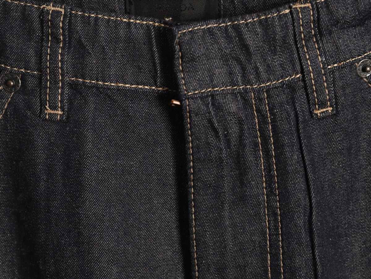 Prada PRD Rear-Pocket Triangle Detail Jeans - Dark Charcoal